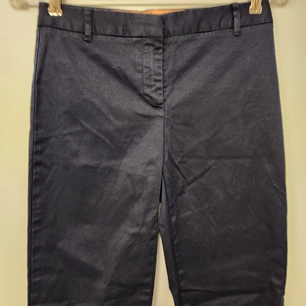 J CREW Stretch City Fit Pants Mid Rise Navy Blue Womens Size 0 (28x26) EUC‎